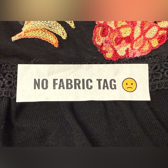 Women's Embroidered Black Baby Doll Long Sleeve Shirt Size Small Oversized Boho - Picture 8 of 11